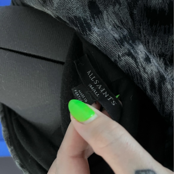 Cropped all saints leopard hoodie size small EUC - Picture 3 of 5